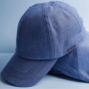 NWT - Wigéns Classic Linen Blue Baseball Cap (Size 58)